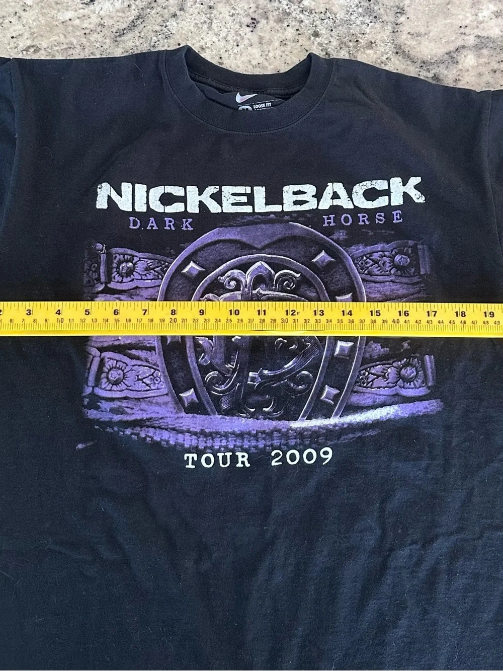 Nike Black Short-Sleeve Tee with Purple Tour Graphic